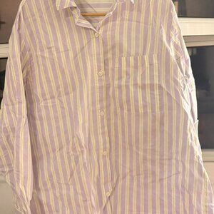 Oversized purple and white striped shirt #stripes